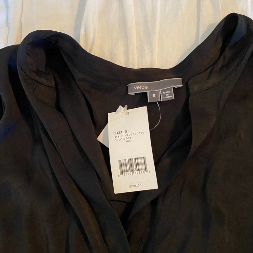 Vince Silk Shirtdress Black S - Picture 4 of 4